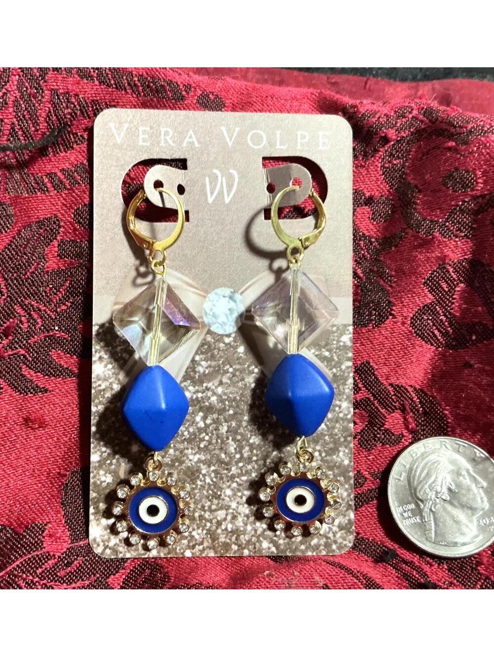 Eye Blue Beaded Earrings